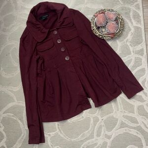 NWOT🌷CALVIN KLEIN JEANS🌷Burgundy cotton knit jacket